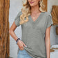V-Neck Petal Sleeve T-Shirt
