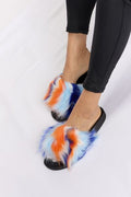 Forever Link Blue Multi Plush Open-Toe Sandals *