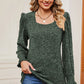 Square Neck Flounce Sleeve T-Shirt