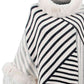 Contrasting Beauty One Size Striped Fringe Hem Poncho