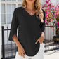 V-Neck Three-Quarter Sleeve Top