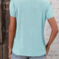 Eyelet V-Neck Petal Sleeve T-Shirt