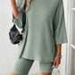 Ribbed Round Neck Top and Shorts Set