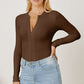 Adryane Jay Zip Up Long Sleeve Bodysuit