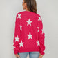 Star Round Neck Dropped Shoulder Sweater