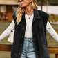 Button Up Collared Neck Sleeveless Denim Jacket Vest