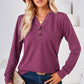 Notched Long Sleeve T-Shirt