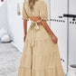 Tie Back Short Sleeve Tiered Dress