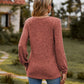 Full Size Round Neck Button-Down Long Sleeve Tee
