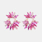 Flower Shape Glass Stone Dangle Earrings