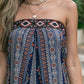 Tied Printed Tube Wide Leg Jumpsuit