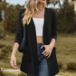 Cable-Knit Long Sleeve Cardigan with Pocket