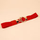 Circle Shape Buckle Zinc Alloy Buckle PU Leather Belt