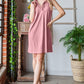 Heimish Full Size Ribbed Johnny Collar Sleeveless Dress