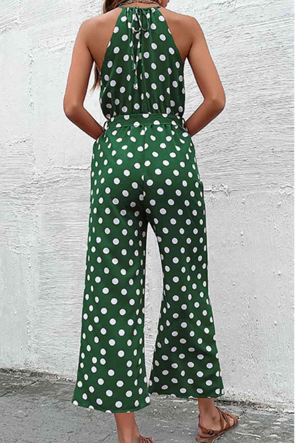 SavannahJayJumpers Polka Dot Grecian Wide Leg Jumpsuit