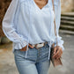 Swiss Dot Smocked Shoulder Blouse