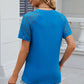 Openwork Round Neck Short Sleeve T-Shirt