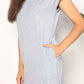 Double Take Light Gray Short Sleeve Front Slit Hooded Dress