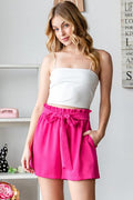 Heimish Full Size Texture High Waist Tied Shorts *