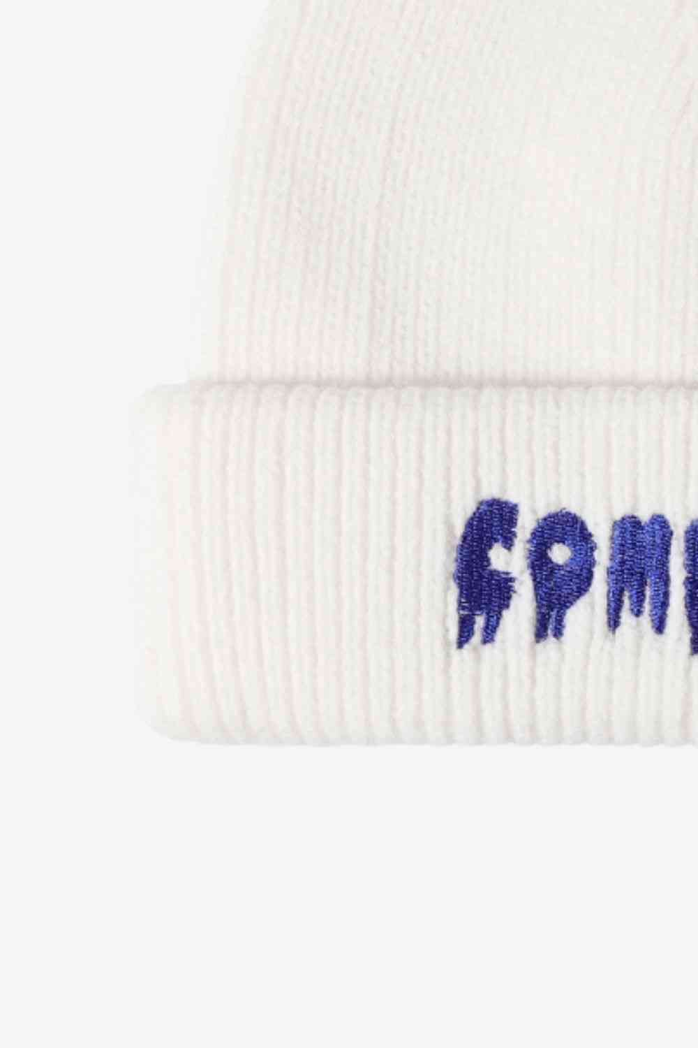 BeanieHatz COME ON Embroidered Cuff Knit Beanie