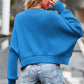 Round Neck Drop Shoulder Long Sleeve Sweater