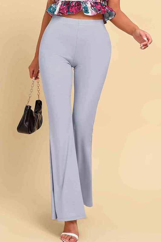 PantsPlace Light Gray Pull On Flared Pants