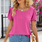 Eyelet Puff Sleeve T-Shirt