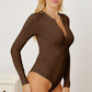 Adryane Jay Zip Up Long Sleeve Bodysuit