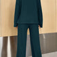 Ribbed Half Button Top and Pants Set