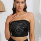 Heart Spider Web Graphic Tube Top with Rhinestones in Black