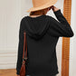 Full Size Half-Button Dropped Shoulder Hoodie