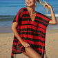 Tassel Openwork Striped V-Neck Cover Up