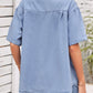 Women's Collared Neck Short Sleeve Denim Jacket