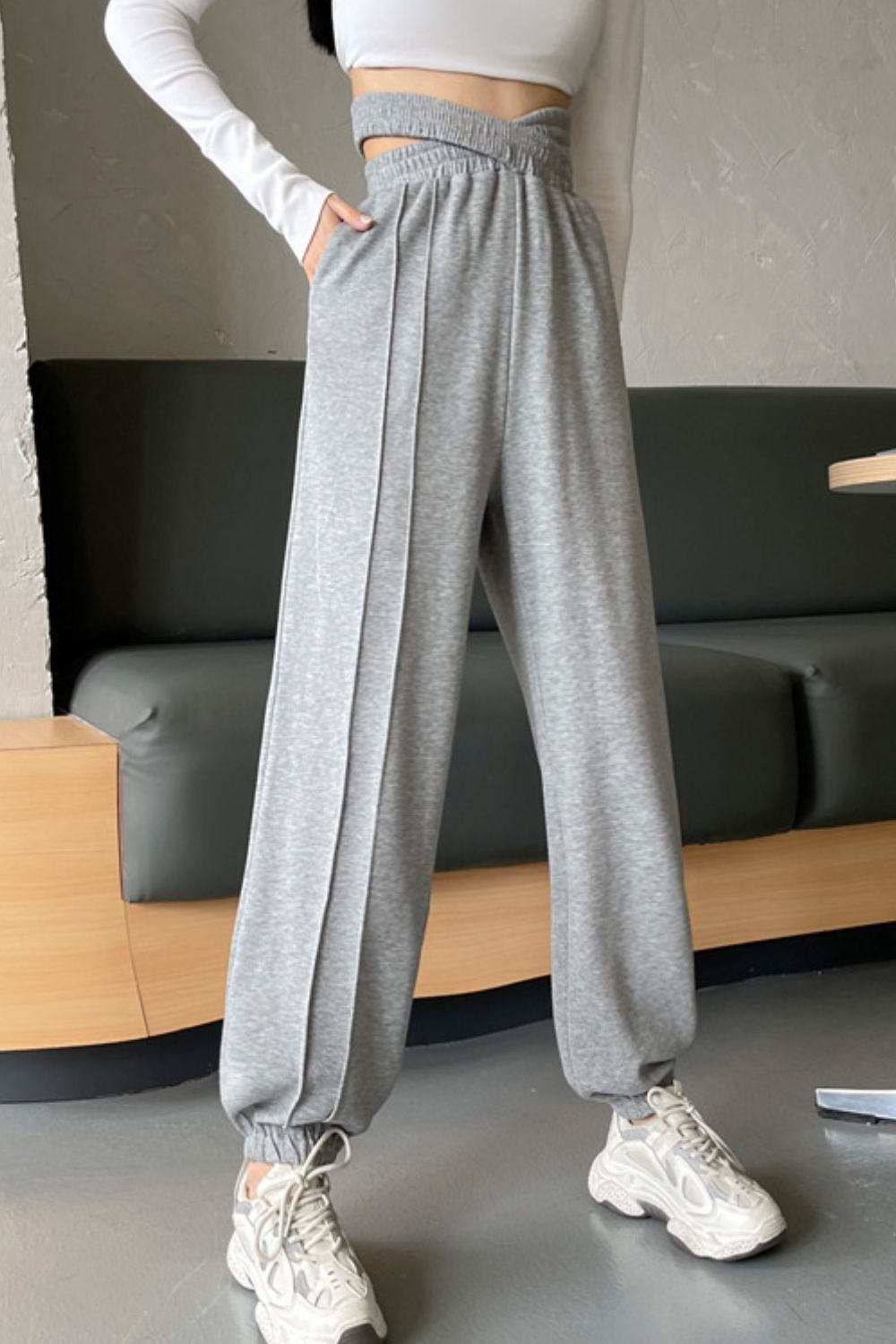 ZoeBeautifulLife Crisscross Long Sweatpants