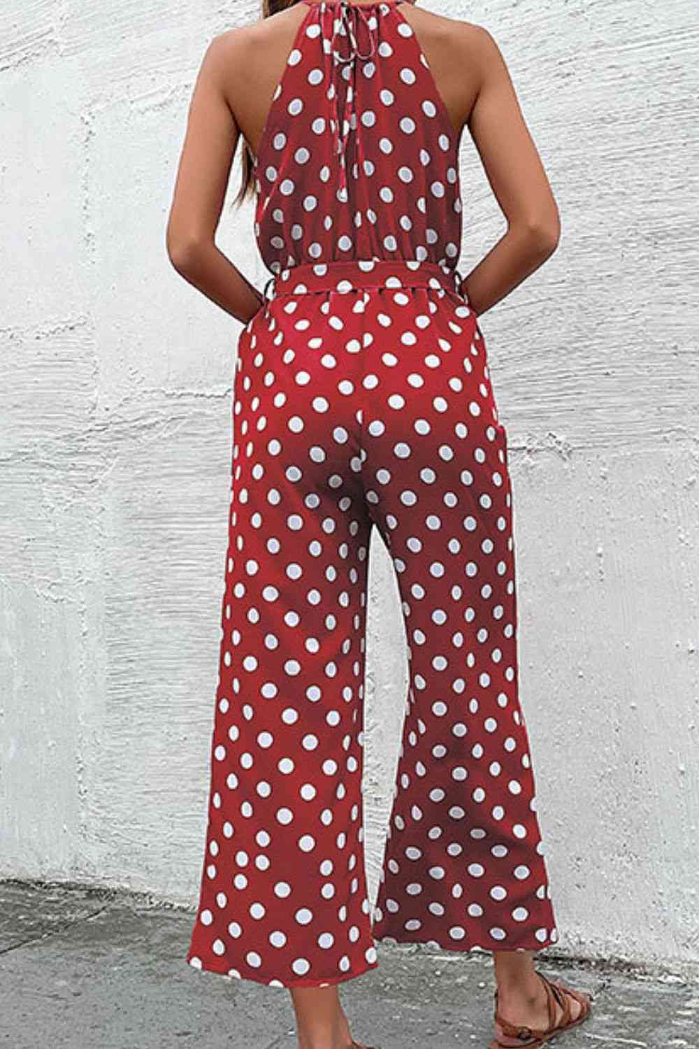 SavannahJayJumpers Polka Dot Grecian Wide Leg Jumpsuit