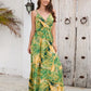 Printed Surplice Spaghetti Strap Dress