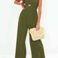 BeautifyJumpers Smocked Spaghetti Strap Wide Leg Jumpsuit