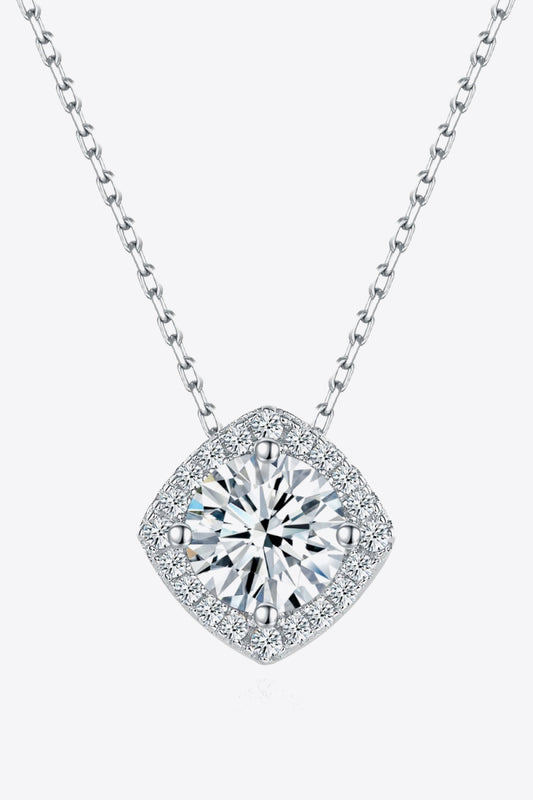 Women's 1 Carat Moissanite Geometric Pendant Necklace