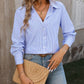 Striped Button Up Long Sleeve Shirt