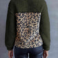 Leopard Quarter-Snap Teddy Sweatshirt