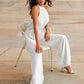 Cutout Tied Pleated Sleeveless Jumpsuit