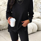 Ribbed Round Neck Dropped Shoulder Top and Shorts Set