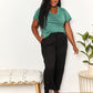 Full Size Double Take Ruched V-Neck Short Sleeve T-Shirt