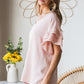 Heimish Full Size Swiss Dot Ruffle Short Sleeve Top