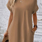 Pocketed Round Neck Short Sleeve Dress