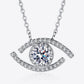 Moissanite Evil Eye Pendant 925 Sterling Silver Necklace