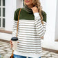 Striped Contrast Turtleneck Sweater