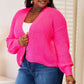 Woven Right Rib-Knit Open Front Drop Shoulder Cardigan