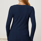 Basic Bae Full Size Ribbed V-Neck Long Sleeve T-Shirt