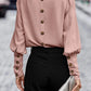 Full Size Round Neck Lantern Sleeve Blouse